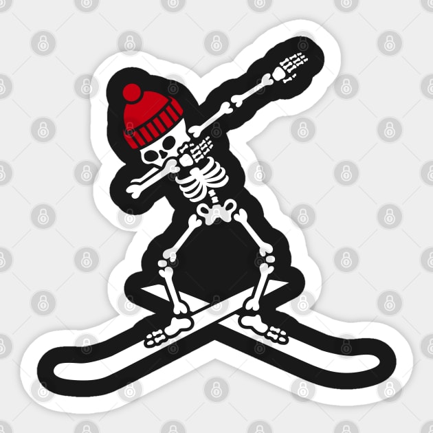 Dab dabbing skeleton ski skiing Sticker by LaundryFactory